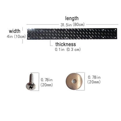 2 Pack Rubber Screw Down Non Slip Stair Treads 31.5"x4",Weatherproof Anti-Slip Step Grips for Outdoor Wooden Steps Porch Yard Walkway, Dogs and People Walk Safely for Rain Snow Ice.