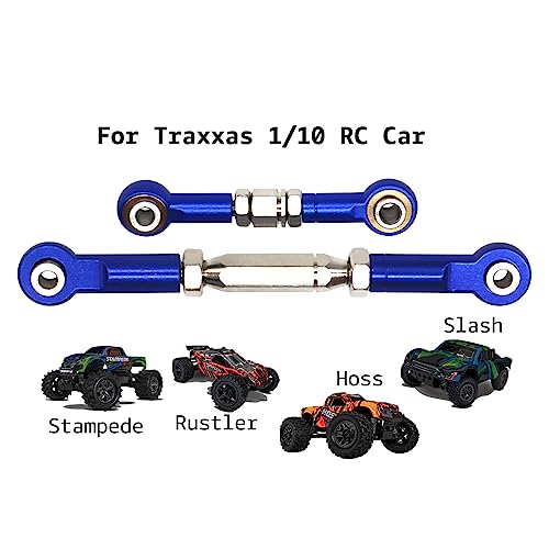 Aluminum Adjustable Turnbuckles Camber Link Upgrade Parts for Traxxas 1/10 Rustler 2WD/4X4, Slash 4X4/2WD, Stampede 4X4/2WD VXL, Hoss 4x4, 7 PCS (Pale Blue) - color: Pale Blue