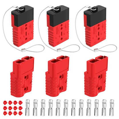RVBOATPAT 175A Battery Quick Connect/Disconnect, 1/0 AWG Wire Harness Plug Connector 12V Battery Cable Connector for Trailer Towing Winch Quick Connect Systems - 6 PCS - color: Red 175A 6PCS