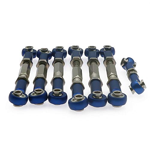 Turnbuckles Tie Rods 3644 Adjustable Alum Alloy #45 Steel for RC 1/10 Slash Rustler Stampede Upgrade Parts (Dark Blue)