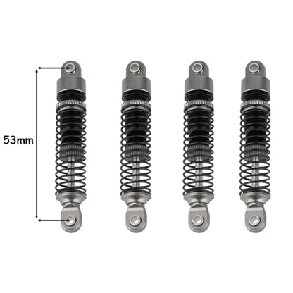 4PCS 59mm/65mm Aluminum Shocks Absorbers Oil Threaded Damper for 1/18 RC Crawler TRX4M TRX-4M Bronco Defender K10 Upgrade Parts (53mm-gray) - color: 53mm-gray