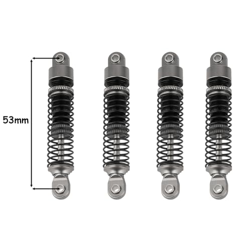 53mm 59mm 66mm 78mm Aluminum Long Threaded Shocks Absorbers Oil Damper for 1/18 RC Crawler TRX4M TRX-4M KUpgrade Parts (53mm-gray) - color: 53mm-gray