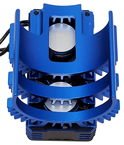 NHX RC 1/8 Twin Cyclone Alum HV Cooling Fans wCover 28000 RPM Motor Heatsink Blu
