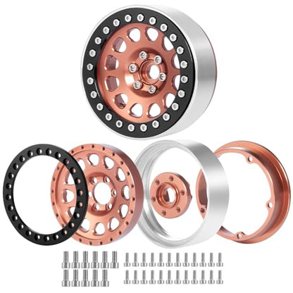RC 2.2" Beadlock Wheels Aluminum Rims for AXIAL Wraith RR10 TRX4 SCX10 II III Redcat Gen8 1/10th RC Crawler Truck Car