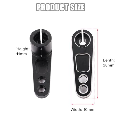 Aluminum 25T Servo Arm for Futaba Savox Power HD Servos Motor(Black) | 25T Servo Horn for 1/8 1/10 RC Off-Road Crawler Drift Racing Car,CNC Machining,High Strength