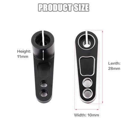 Aluminum 25T Servo Arm for Futaba Savox Power HD Servos Motor(Black) | 25T Servo Horn for 1/8 1/10 RC Off-Road Crawler Drift Racing Car,CNC Machining,High Strength