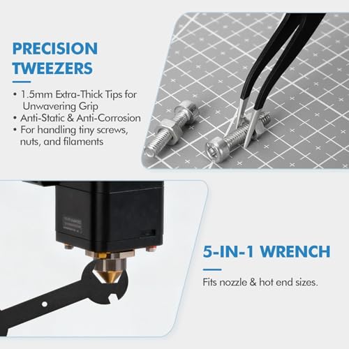38Pcs 3D Printer Tools Kit with Storage Case, 3D Printer Accessories - Scrapers, Files, Brushes, Tweezers, Nozzle Cleaner, Wire Cutter, Craft Knife, Wrench, for 3D Printing Cleaning, Finishing - style: 3D Printing Kit