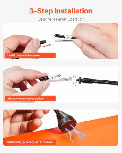VEVOR Magnetic Helping Hands Soldering Station, 4 Flexible Arms Third Hand Tool, with Alligator Clips & Non-Slip Heavy-Duty Steel Base, Soldering Helping Hands for Electronic Repair Craft Hobby DIY - style: 7.9*5.5in Base