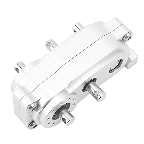 2 Speed Gearbox Transfer, CNC Machined Aluminum Alloy Transmission for 1/10 RC Crawler Climber, with Anodized Look and Fine Workmanship for SCX10 313mm Wheelbase Frame (Silver) - color: Silver