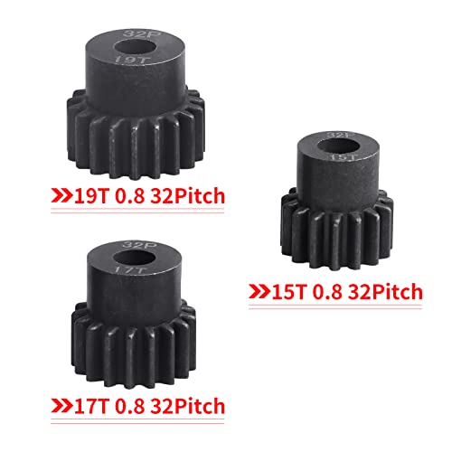 RC Metal Steel 54T 32P Spur Gear with 15T/17T/19T Pinions Gears Set Replace 3956 for Traxxas Slash 4x4 2WD Rustler Rally Stampede Summit E-REVO T-Maxx