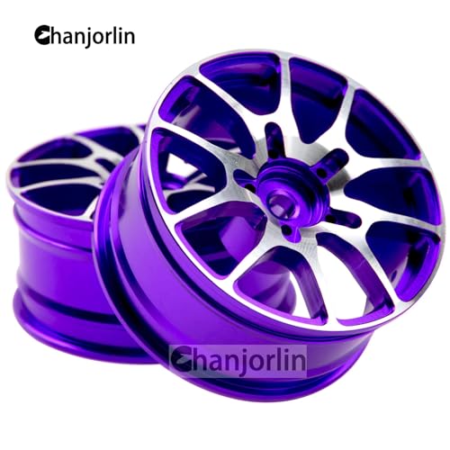 1/10 RC On Road Drift Wheels Rims Hex 12mm Metal Rally Racing Hubs for 1:10 Scale Touring Street Car Tires Tyres Tamiya TT01 TT02 HSP 2S 3S Brushless HPI KYOSHO XV02 XV01 4PCS (Purple) - color: Purple