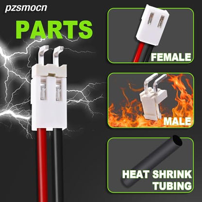 20 Sets/80 Pcs JST VH SMT 3.96mm Pitch 2 Pin 22AWG Silicone Cable Plug Socket Extension Cord Terminal Adapter Accessories Kit, Female Connector with Pre-Crimped Wire 20cm and Male Housing - size: 2-Pin, style: JST-VH-SMT