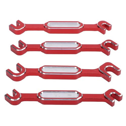 RC Turnbuckle Wrench, 4PCS 3.0 3.2 3.5 3.7 4.0 5.0 5.5 6.0mm Aluminum Alloy Nut Ball Joint Remover Repair Wrench Kit for RC Car Model (Red)
