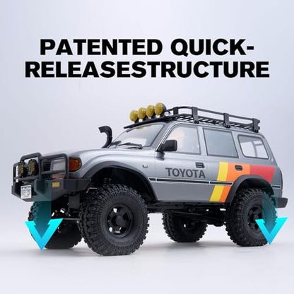 FMS 1/10 LC80 RC Crawler, FCX10 Toyota RC Rock Crawler with Lighting, Hobby Grade Offroad RC Car for Adults, RS Need to Complete (Grey) - color: Grey
