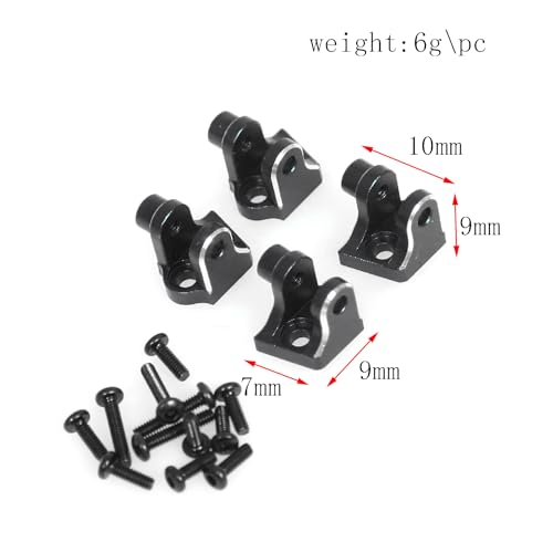 Aluminum Lower Shock Absorber Fixed Mount RC Upgraded Parts for LOSI 1/18 Mini LMT 4X4 Brushed Monster Truck RTR-LOS01026 RC Car, Black - color: Black Lower Shock Fixed Mount