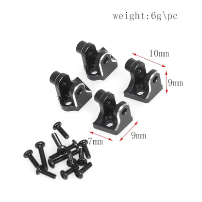 Aluminum Lower Shock Absorber Fixed Mount RC Upgraded Parts for LOSI 1/18 Mini LMT 4X4 Brushed Monster Truck RTR-LOS01026 RC Car, Black - color: Black Lower Shock Fixed Mount