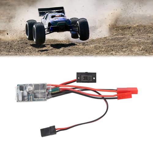 Alomejor RC Brushed Motor ESC, 2 Way ESC for 030, 050, 180, 370 Brushed Motor with Brake for 1/16 1/18 1/24 Car