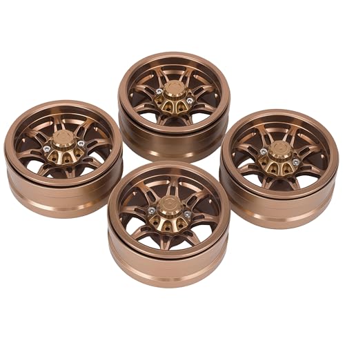 AMK 1.9 Inch CNC Aluminum Beadlock Wheels, 4PCS RC Crawler Wheel Rims with 12mm Hex, Fits SCX10, SCX10 II, SCX10 III, SCX10 Pro, Capra, TRX4, RC4WD D90, 1/10 Scale Rock Crawler