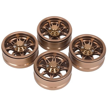 AMK 1.9 Inch CNC Aluminum Beadlock Wheels, 4PCS RC Crawler Wheel Rims with 12mm Hex, Fits SCX10, SCX10 II, SCX10 III, SCX10 Pro, Capra, TRX4, RC4WD D90, 1/10 Scale Rock Crawler