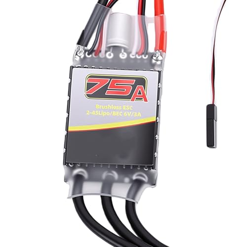 Drfeify Brushless Motor and ESC, 2800KV Sensorless Motor 3.17mm Shaft with 75A Speed Controller Set for 1/10 Scale RC Cars Boats