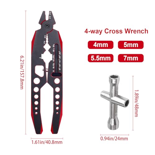 Metal Shock Absorber Pliers Ball Head Pliers Clip Multi-Function RC Tools for Traxxas Arrma Axial Redcat Losi Tamiya HSP HPI Exceed Cars (Black red) - color: Black Red
