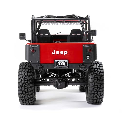 Axial RC Truck 1/10 SCX10 III Jeep CJ-7 4X4 RTR Brushed Rock Crawler, Red | Battery and Charger Not Included, AXI03008V2T1, Ready to Run - color: Red