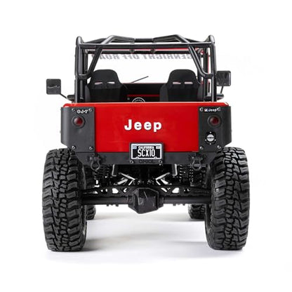 Axial RC Truck 1/10 SCX10 III Jeep CJ-7 4X4 RTR Brushed Rock Crawler, Red | Battery and Charger Not Included, AXI03008V2T1, Ready to Run - color: Red