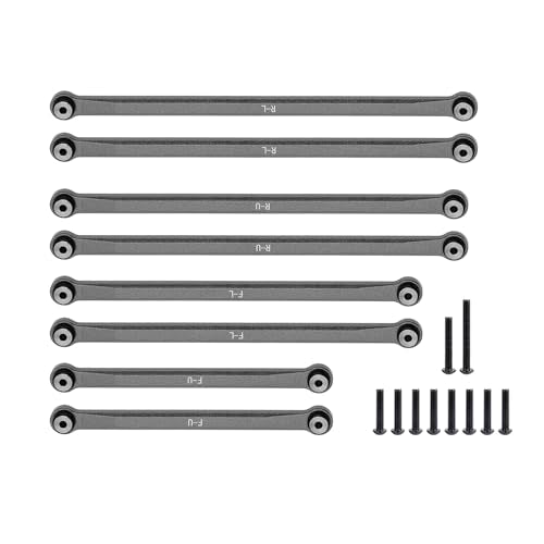 Links Set Aluminum Linkage for Redcat 1/18 Ascent-18 Upgrade Parts RC Crawler Car (Titanium) - color: Titanium