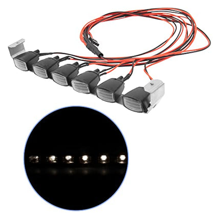 ShareGoo RC Car Roof Light Bar Kit Body Shell Roof Luggage Lights Compatible with Traxxas TRX-4 TRX4 Axial SCX10 RC4WD D90 HSP RGT 1/10 RC Crawler Car Truck (6Led Light) - style: 6Led Light