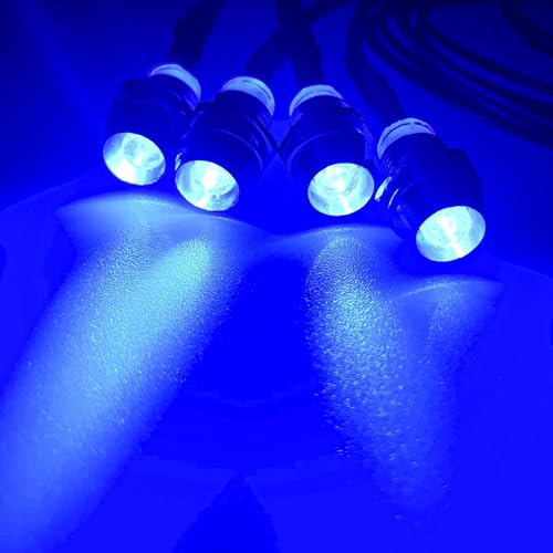 4Led RC Truck Car Led Light Kit,WONFAST LED RC Car Headlights Taillight Set Accessories for 1/10 1/12 1/8 RC Car Truck Tank Crawler for Redcat Axial HSP Tamiya SCX10(Blue) - color: Blue
