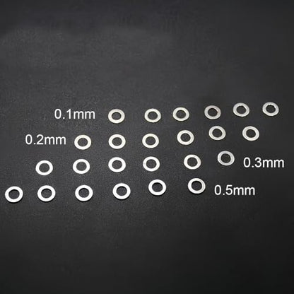 80PCS M8x10mm Steel Shim Set ，Precision Adjustment for RC Cars ，Remote Control car Used for fine-Tuning Motors, suspensions, differentials etc（0.1mm /0.2mm /0.3mm /0.5mm Each 20pcs ） Width