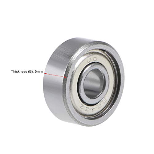 uxcell 624ZZ Deep Groove Ball Bearing 4x13x5mm Double Shielded GCr15 Steel Bearings 5-Pack - size: 4mmx13mmx5mm