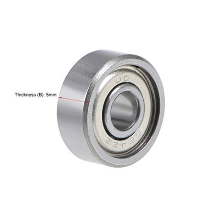 uxcell 624ZZ Deep Groove Ball Bearing 4x13x5mm Double Shielded GCr15 Steel Bearings 5-Pack - size: 4mmx13mmx5mm