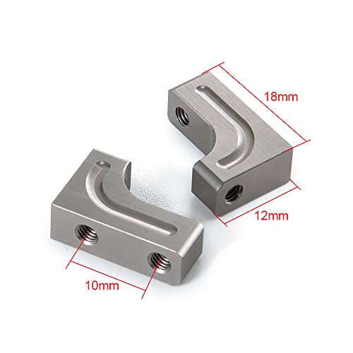 4PCS RC Aluminum Alloy Servo Mounts 1/10th RC Crawler Car CNC Machined Aluminum Servo Mount for SCX10 90047 Wrangler 1/10 RC Crawler Car Upgrades (Titanium) - color: Titanium