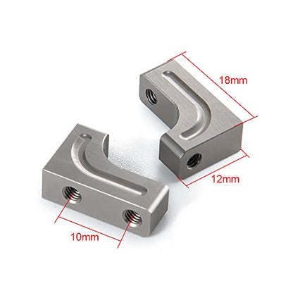 4PCS RC Aluminum Alloy Servo Mounts 1/10th RC Crawler Car CNC Machined Aluminum Servo Mount for SCX10 90047 Wrangler 1/10 RC Crawler Car Upgrades (Titanium) - color: Titanium