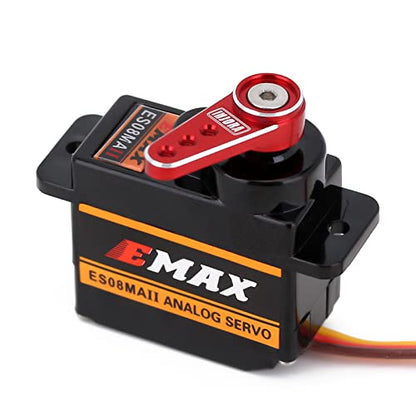 INJORA ES08MA Metal Gear Servo with Mount and Horn for SCX24 Upgrade, Red - color: Red