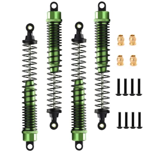 RC Shock Absorber Damper 130mm Adjustable for RC Car 1/10 Crawler Truck HPI HSP Losi Axial Tamiya Redcat Upgrade Part 4pcs/Set(Green) - color: Green