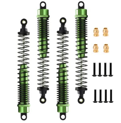 RC Shock Absorber Damper 130mm Adjustable for RC Car 1/10 Crawler Truck HPI HSP Losi Axial Tamiya Redcat Upgrade Part 4pcs/Set(Green) - color: Green
