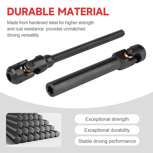 2pcs Hobbyfire 1/10 RC Crawler Drive Shafts Steel Universal Joint Driveshaft Heavy Duty for Axial SCX10 II III TRX4 Redcat Gen8 Gen7 Element Upgrades Parts(119-178mm) - style: 119-178mm