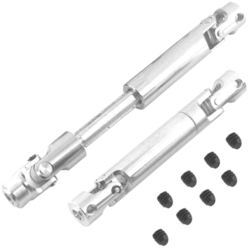 2Pcs Vgoohobby Metal Centre Transmission Shaft Drive Shaft Dogbone Compatible with Axial SCX10 SCX0016 Tamiya CC01 RC4WD D90 90028 1/10 RC Rock Crawlers Car (90mm-115mm) - size: 90mm-115mm