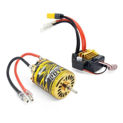 2S Rocket 540 Plus V2 20T 5 Slots Brushed Motor + 80A Brushed ESC Combo Set for TRAXXAS TRX4 SCX10 1/10 Crawler RC Climbing Car - size: 20T+80A