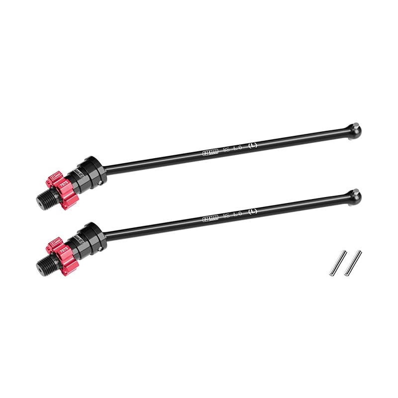 GPM 4140 Medium Carbon Steel Front/Rear Driveshaft with 7075 Alloy Hex for TRAXXAS XRT 8S X-Maxx WideMaxx Ultimate Suitable for #7895 WideMaxx Suspension Kit (Red) - color: Red