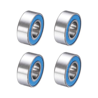 uxcell 4 Pcs 686-2RS Deep Groove Micro Bearing, 6x13x5mm Double Rubber Sealed Chrome Steel Small Bearings (ABEC5, Z4 Low Noise) - size: 686-2RS
