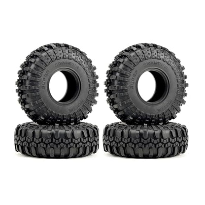 DJX 4PCS 2.2 Inch 137mm Tall Crawler Tires Super Soft Sticky Rubber Tires with Foam Instert for Axial SCX6 SCX10 TRX4 FMS LOSI Redcat Etc 1/6 1/8 1/10 Crawler Car