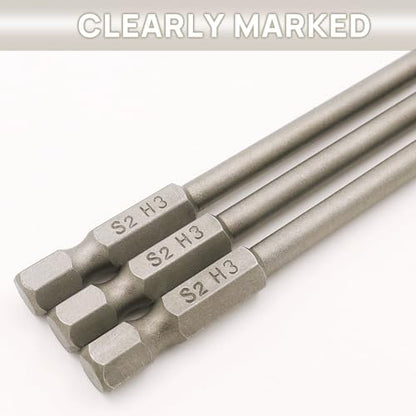 RC Hex Bit 3mm for Electric Screwgun/Power Drill(3pcs Hex 3mm) | 6 Inch Power Bits,Hex Head Allen Wrench Drill Bit Set,Professional Grade ¼ Inch Hex Shank for Screwdrivers,High Quality Steel - size: 3MM * 3PCS