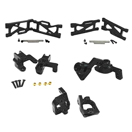 5Pcs 14th RC Car Truck Parts Rear Hub Carriers Set Fits WLtoys 144001 - Upgrade Your Kit with Weight & Aluminum Construction - Perfect for DIY Enthusiasts and - Black, Red - color: Black