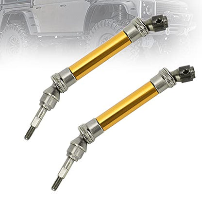 2Pcs RC Car Front Shaft Stainless Steel Rear Drive Shaft Universal Driveshaft Fit for Traxxas RC Truck Upgrades Parts (Yellow) - color: Yellow