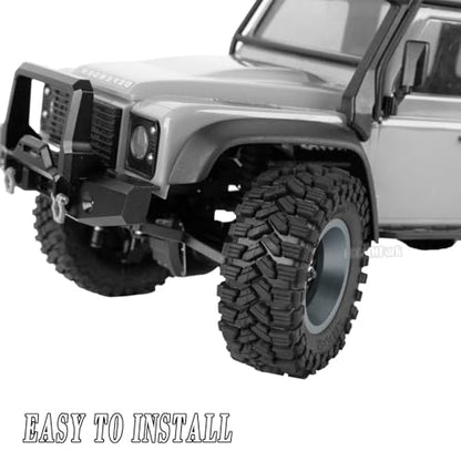 RC 1.2" Carbon Fiber Beadlock Wheels and Tires for 1/18 TRX4M,1/24 SCX24 RC Crawler Car,4PCS Carbon Fiber 1.2 Wheels Rims & Rubber Tires - E - style: 1.2 Tires - (E)