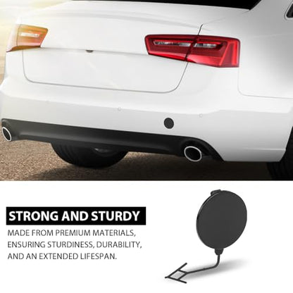 LQI Rear Bumper Tow Hook Eye Cover Cap Black | Compatible with Audi A6 & A6 Quattro 2012-2015, Fit Models Without S-Line Package 4G5807441GRU, AU1129101 - size: Rear | Fit Audi A6 & A6 Quattro 2012-2015
