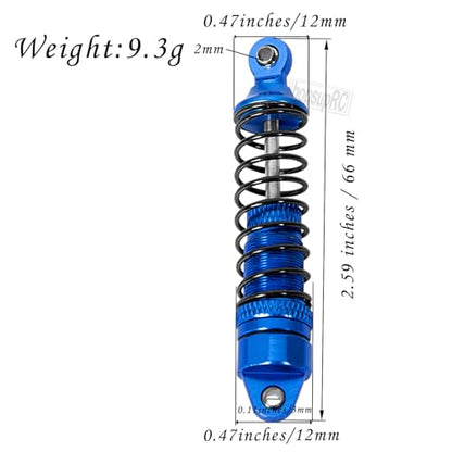 Full Aluminum Big Bore RC Shocks Absorber Damper Upgrades Part for 1/18 Granite Grom Mega 380 Brushed 4x4 Monster Truck RTR,Front Rear Assembled Full Metal Shocks,4PCS Navy Blue - color: Navy Blue(4 pcs)
